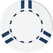 100 Dual Striped Clay Composite Chips - White