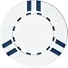 100 Dual Striped Clay Composite Chips - White