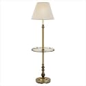 Fangio 57AB-123 Floor Lamp with Tray Table in Antique Brass