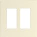 Cooper Wiring Devices PJS262LA Decorator Screwless Wallplate, 2-Gang, Light Almond