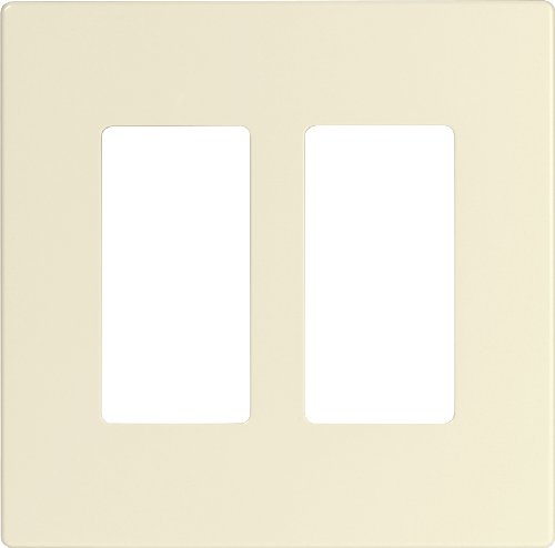 Cooper Wiring Devices PJS262LA Decorator Screwless Wallplate, 2-Gang, Light Almond