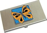 Orange Butterfly Business Card Holder / Case