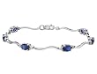 Created Sapphire Bracelet with Diamond 3.55 Carat (ctw) in 10K White Gold
