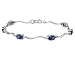 Created Sapphire Bracelet with Diamond 3.55 Carat (ctw) in 10K White Gold
