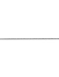 14k White Gold 16in 1.40mm Solid D/C Machine-Made Rope Necklace Chain