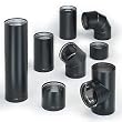 6" Dura-Vent DVL Adjustable 40"-68" Double-Wall Black Stovepipe