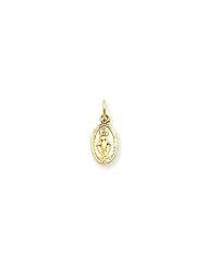 14 Karat Gold, Dainty Miraculous Medal Charm