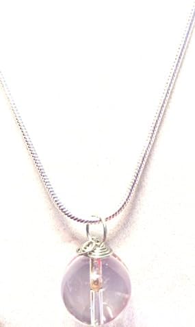 Gift Mustard Seed 14mm in Clear Quartz Crystal on 20" Sterling Silver Plated Chain w/ Scripture Card