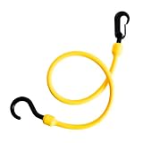 The Perfect Bungee 24-Inch Fixed End Bungee Cord with Nylon Hook and Clip, Yellow