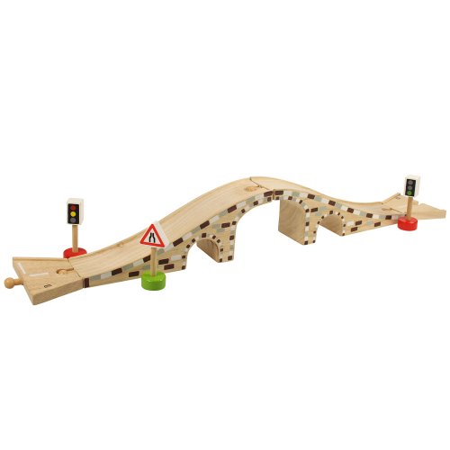 Imagen principal de Bigjigs Roadway BJR106 - Puente y túnel de madera para circuito de coches [importado de Alemania]