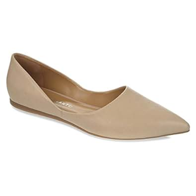 franco sarto pointy toe leather flats