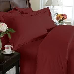 1200 Series TWIN Size EXTRA LONG, Microfiber 3pc Bed Sheet Set, Deep Pocket, BURGUNDY