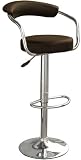 Chocolate Brown & Chrome Swivel Bar Kitchen Breakfast Stools Chair 060