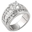 Women's Classic Line Clear Cubic Zirconia Rhodium Ring, Size: 5-9 Women's Classic Line Clear Cubic Zirconia Rhodium Ring, Size: 5-9