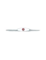 Sterling Silver Medical Alert ID Mariner Chain Bracelet - Length 7 Inch