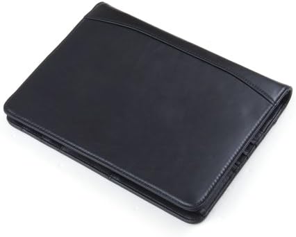 Leather Folio with 6-Ring Binder for Planner Pages and Pocket for iPad mini 3 / iPad mini 2 / iPad mini, Black