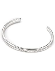 (X1000Diamond) Bling Bling Platium Plated 925 Sterling Silver Miligrain Bangle