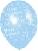 Latex 11 inch Printed Balloons (pack of 6) - Happy Christening - Blue