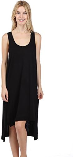 Le More Women's Emma Viscose Side Seam Ribbed slim Dress Small Black