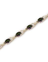 14K Yellow Gold Oval Mystic Topaz and Diamond Bracelet