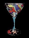 Angel Fish Design - Hand Painted - Martini - 7.5 oz.