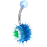 Green White Blue STRIPED Hedgehog Belly Ring