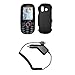 Black Rubberized Snap-On Cover Hard Case Cell Phone Protector + Rapid Car Charger for Samsung Intensity U450