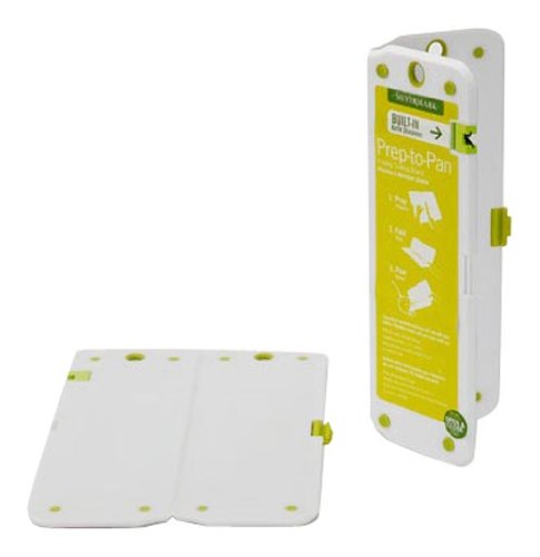Silvermark Prep-to-Pan Mini Folding Cutting Board with Built-In Sharpener, White