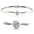 Rhodium Brass Bracelet with Clear CZ - 7'' long