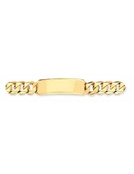 14K Gold HAND POLISHED CURB ID Bracelet 8.5 Inches