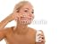 Wallmonkeys Peel and Stick Wall Decals - Woman Applying Cream on Cheek - Removable Graphic