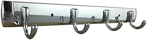 Coat Rack Hat Rail Wall Mounted, Yashi, Stainless Steel Heavy Duty Hook (4 Hooks Style-I)