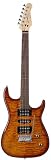 Godin Freeway Classic Leaftop Electric Guitar, Lightburst with Rosewood Fingerboard