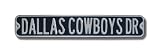 DALLAS COWBOYS DALLAS COWBOYS DR Authentic METAL STREET SIGN (6 X 36)