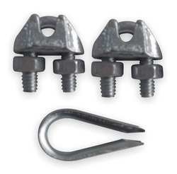 Industrial Grade 1DKL2 Clip & Thimble Kit, Cable Sz 1/4In, SS