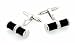 Classically styled handmade 18kt white gold cufflinks with onyx