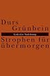Strophen f�r �bermorgen: Gedichte