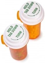 Reversible Child Resistant Pharmacy Vials, Amber 1-Clic, 10 Dram, No Caps, case/250