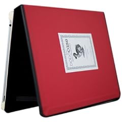 DODO-Case f�r iPad 2 - handgefertigte, leinengebundene, Echt-Holz Buchbinder-H�lle, mit Magnet, schwarz/rot