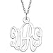 Sterling Silver Script Initial Monogram Necklace