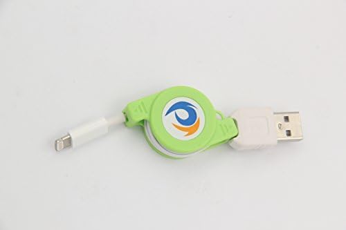 Dino Cable for Apple Iphone 5, 5s, 6, 6 Plus, Ipad Retractable Sync &amp; Charger Cable for Travel Cable Tangle-free (Green)