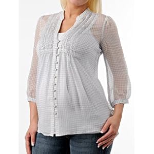 Buy A Pea in the Pod Collection: 3 4 Sleeve Button Front Maternity Blouse by A Pea in the Pod
