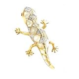 14K Mop and Diamond Gecko Pin D.07