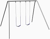AF 20 Swing Set 8 Foot Tall Heavy Duty 2 Swing Seats A Frame Swing Set - Blue Seats