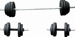 Suny Vinyl Barbell/Dumbbell Set, 100 LB