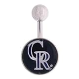 Colorado Rockies 316L Stainless Steel Belly Ring - 14G - 3/8 Inch Bar Length - Sold Individually