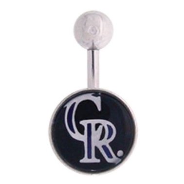Colorado Rockies 316L Stainless Steel Belly Ring - 14G - 3/8 Inch Bar Length - Sold Individually