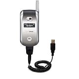Coiled Power Hot Sync and Charge USB Data Cable w/ Tip Exchange for the Motorola V276 - Gomadic Brand