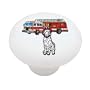 Firedog and Fire Truck Decorative High Gloss Ceramic Drawer Knob
