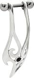 925 Sterling Silver Tribal Black Cartilage Helix Earring Dangle - Left Ear